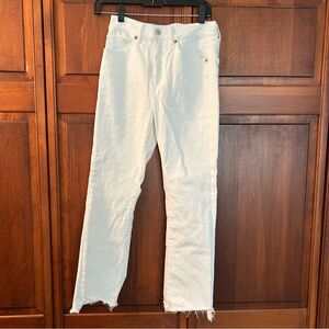 Express White Denim with Frayed Hem size 6R